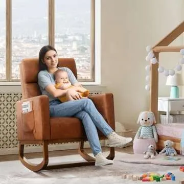 Comfortable Yaheetech Faux Leather Glider Chair for All