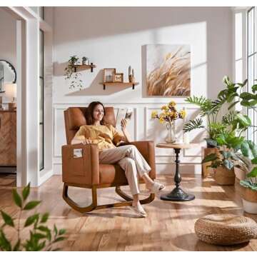 Comfortable Yaheetech Faux Leather Glider Chair for All