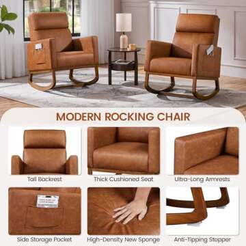 Comfortable Yaheetech Faux Leather Glider Chair for All