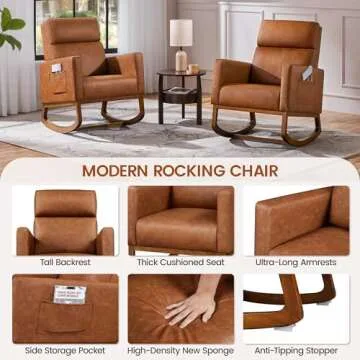 Comfortable Yaheetech Faux Leather Glider Chair for All
