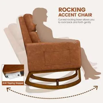 Comfortable Yaheetech Faux Leather Glider Chair for All