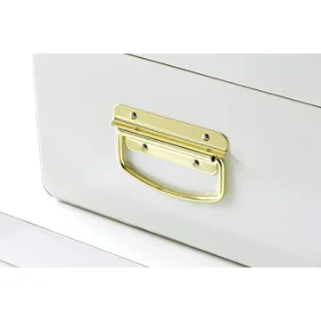 Vixdonos Metal Trunk Decorative Storage Box Set (White)
