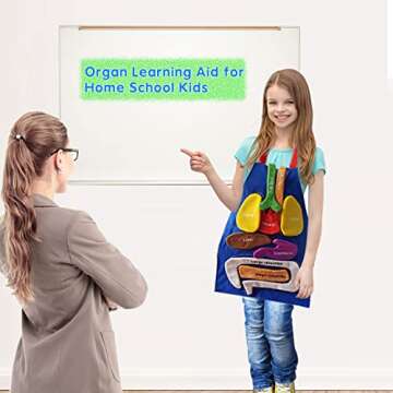 BOCZIF 3D Organ Apron, Human Body Organs Apron Awareness Educational Tool Toy for Kids, Anatomy Cost...