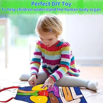 BOCZIF 3D Organ Apron, Human Body Organs Apron Awareness Educational Tool Toy for Kids, Anatomy Costume Apron Plush Stuffed Viscera Model Removable for Home Preschool Early Childhood Teaching Aid