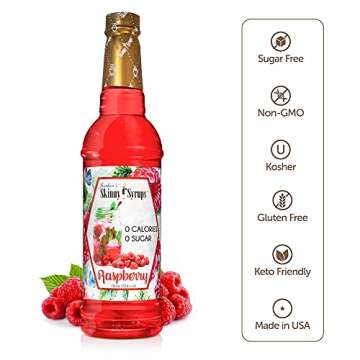 Jordan's Skinny Mixes Sugar Free Syrup, Raspberry Flavor, Fruit Flavored Water Enhancer, Drink Mix f...