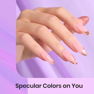 beetles Gel Polish 8 Colors Chrome Powder for Nails Pink Purple Blue Green Silver Golden Rainbow Nail Powder 2024 Mirror Effect Manicure Art Decoration Powder Holographic Pigment Gift for Women