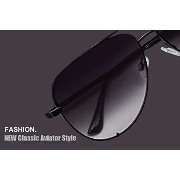 ADE WU Retro Oversized Aviator Sunglasses for Women Vintage Black Aviator Sunglasses for Women Woman Ladies Non Polarized Sunglasses