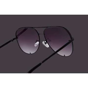 ADE WU Retro Oversized Aviator Sunglasses for Women Vintage Black Aviator Sunglasses for Women Woman Ladies Non Polarized Sunglasses