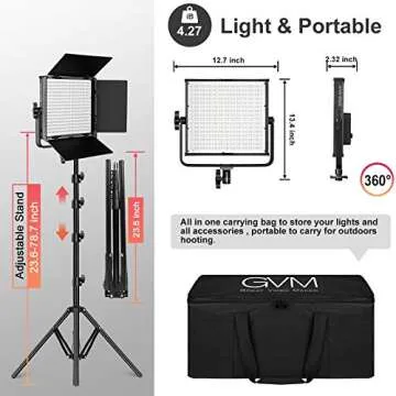 GVM RGB Video Lights with APP Control, 50W Full Color Studio Video Lighting Kit, Led Video Lights for YouTube Photography Lighting, 3 Packs Led Light Panel, Aluminum Alloy Shell, 3200K-5600K