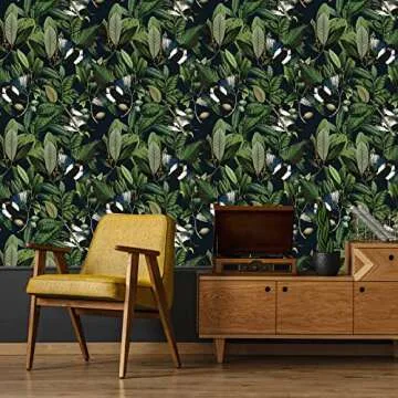 VEELIKE Tropical Leaves Peel and Stick Wallpaper for Rooms