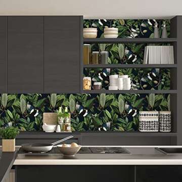 VEELIKE Tropical Leaves Peel and Stick Wallpaper for Rooms