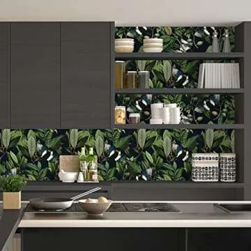 VEELIKE Tropical Leaves Peel and Stick Wallpaper for Rooms