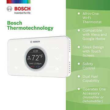 Bosch Thermotechnology Bosch Connected BCC50 Wi-Fi Thermostat-Compatible with Alexa and Google Assis...