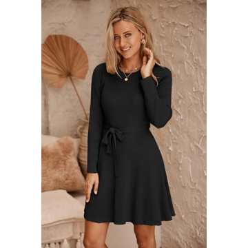 Zeagoo Women's Stylish Knee Length Crewneck Dress
