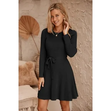 Zeagoo Women's Stylish Knee Length Crewneck Dress