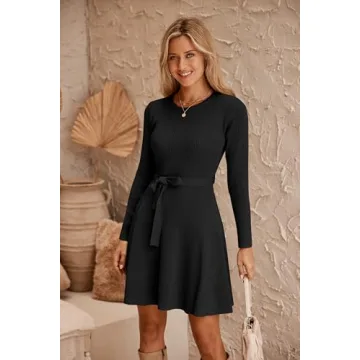 Zeagoo Women's Stylish Knee Length Crewneck Dress