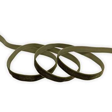 XMLMSH Olive Green Velvet Ribbon 3/8 Inch Moss Single Face Nylon for Gift Wrapping, Hair Bows, Choker, Wedding Decorations, Cafts, Bouquet - 25 Yards