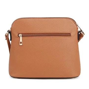 SG SUGU Lunar Lightweight Dome Crossbody Bag - Cognac