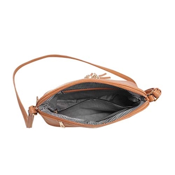 SG SUGU Lunar Lightweight Dome Crossbody Bag - Cognac