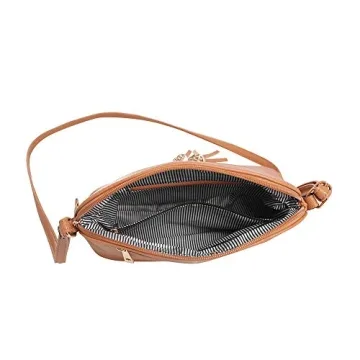 SG SUGU Lunar Lightweight Dome Crossbody Bag - Cognac