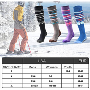 FAYHIJUN Ski Socks for All Ages - Warm & Comfortable