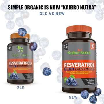 Kaibro Nutra Resveratrol 1500mg Organic Antioxidants