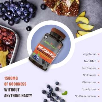 Kaibro Nutra Resveratrol 1500mg Organic Antioxidants