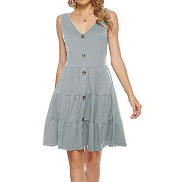 Stylish Tiered Dress for Women - Casual Summer V Neck