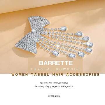 Fdesigner Crystal Bowknot Hair Clips with Silver Rhinestone Bows for Wedding Bride, Party Prom Gift (Clips-Dainty)