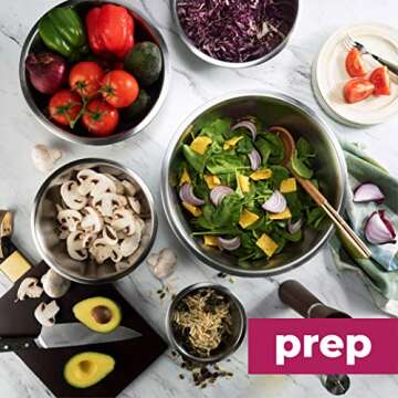 FineDine Stainless Steel Mixing Bowl Set - Space Saving