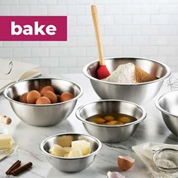 FineDine Stainless Steel Mixing Bowl Set - Space Saving