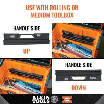 Klein Tools 54818MB MODbox Internal Rail Accessory, Modular Tool Storage System Internal Mount Provides Secure Storage of Rail Accessories