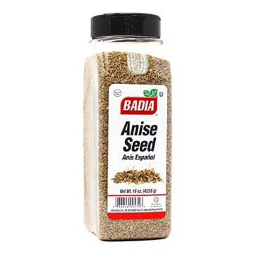 Badia Anise Seed, Whole Anise Seeds, Premium Spice for Cooking & Baking, Sweet Licorice Flavor, 16 o...