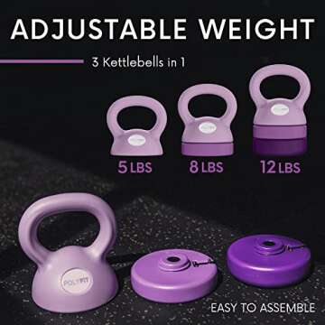 Polyfit Adjustable Kettlebell: 5-12 lbs for All Fitness Levels