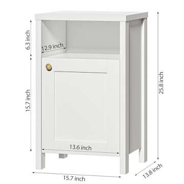 furtble Nightstands Set of 2, Modern Bedside Table, Sofa End Table with Storage Shelf, Narrow Nights...