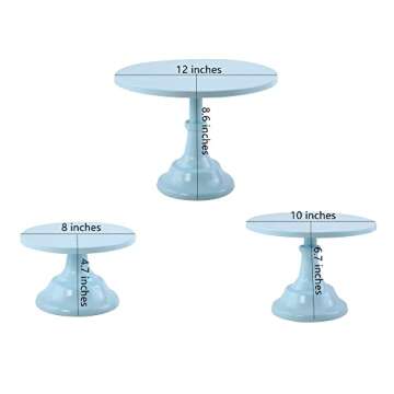 LIFESTIVAL Set of 3 Blue Cake Stands for Parties and More