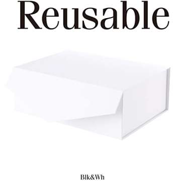 Elegant BLK&WH Magnetic Gift Boxes - 6 Pack, White