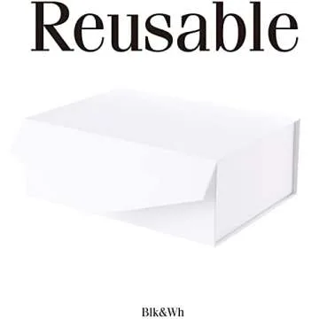 Elegant BLK&WH Magnetic Gift Boxes - 6 Pack, White