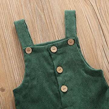 Liyamiee Baby Boy Girl Corduroy Overalls Solid Suspender Bib Pants One-Piece Strap Jumpsuit Pocket F...