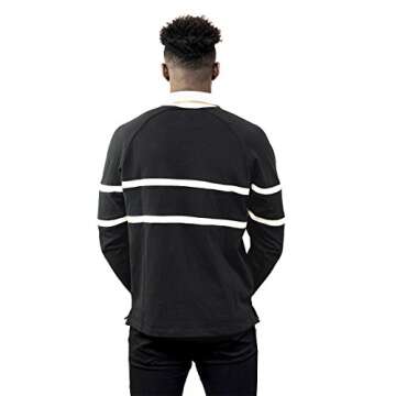 Guinness Traditional Black and Cream Longsleeve Rugby Jersey, Official Merchandise, Black Jersey, Me...