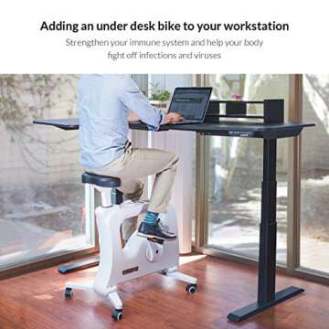 FLEXISPOT Under Desk Bike Home Office Exercise Bike Height Adjustable Indoor Fitness Desk Cycle Desk...