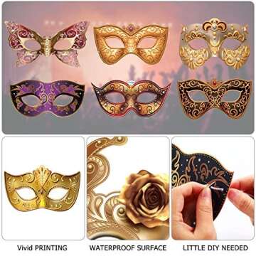 Blulu 12 Pcs Mardi Gras Masquerade Masks for Parties