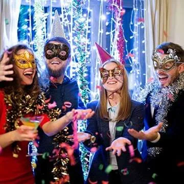 Blulu 12 Pcs Mardi Gras Masquerade Masks for Parties