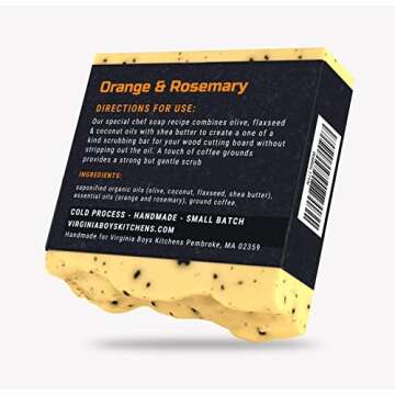 Virginia Boys Kitchens Cutting Board Soap - Made for Wood Cutting Boards and Butcher Blocks - Small Batch, Cold Pressed