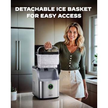 Silonn Nugget Ice Maker Countertop - Portable & Self-Cleaning for Home