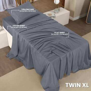 Utopia Bedding Twin XL Sheets - 3 Piece Bedding - Brushed Microfiber - Shrinkage and Fade Resistant ...