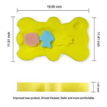 HALLO Soft Infant Bath Sponge Skid Proof Baby Bath Mat for Newborns