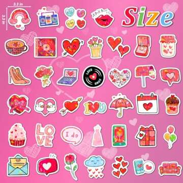 Valentines Stickers, 16 Sheets Shiny Happy Valentines Day Stickers for Kids Toddlers, Crafts for Kids Class Classroom School Party Favors Decorations Decor Goodie Bags Gifts