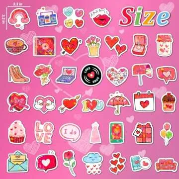320PCS Colorful Valentines Stickers for Crafts and Gifts