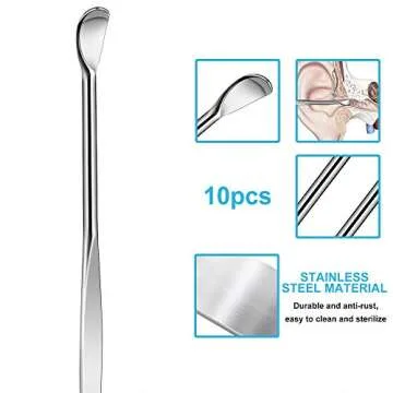 Efficient 10pcs Silver Ear Cleaner Tool Set for Hygiene